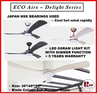 Free Install* ECO-AIRX DC Ceiling FAN DELIGHT Handcrafted BladeS OSRAM LED Light 5years