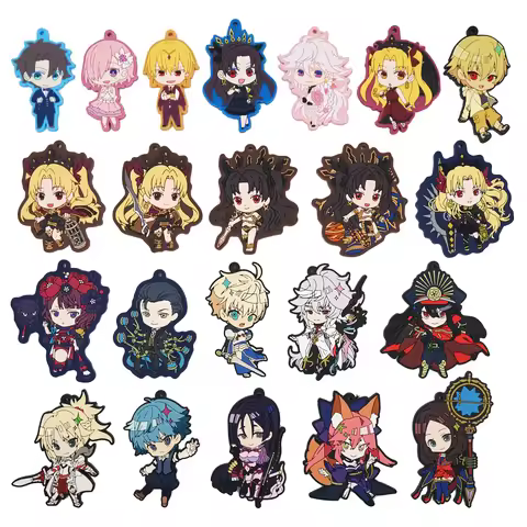 Fate Grand Order Anime FGO FSN Game Saber Merlin Mash Gilgamesh Ishitar Cute Rubber Keychain Gift