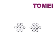 TOMEI Blissful Knot Earrings, White Gold 585