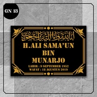 (SEHARI JADI) NISAN ISLAM ACRYLIC 2 MM CUSTOM/KIJING MAKAM KUALITAS TERBAIK/PAPAN NAMA NISAN TAHAN PANAS GN-3