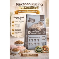 Jualan Hebat  Makanan Kucing 10kg Cutes Cat Flavour Chicken Ocean Fish