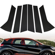 &Hot& 6Pcs Glossy Black Car Door Window B C Pillar Posts Cover Trim PC Material Stickers Fit for Ren