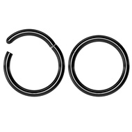 2pc Hinged Clicker Captive Bead Ring Black 10mm Helix Earring Nose Hoop Rook Cartilage Tragus Lip Se