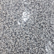 1 Pound Round Flat Alphabet Letter Beads 6mm Diameter