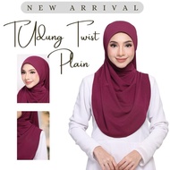 Tudung Diandra Plain Twist Bawal -Sarung- Mosscrepe Bidang 45 Square *45 KOREA IRON-LESS AWNING LAZY