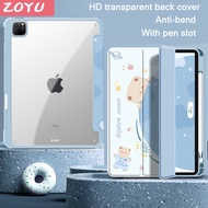 ZOYU iPad กรณีเด็กน่ารักการ์ตูนอะนิเมะสำหรับ2021 Apple 11นิ้ว iPad 8th 9 Th รุ่นที่7 iPad Pro 2 11นิ้ว2020พร้อมดินสอมินิ iPad 6 iPad Air 4 10.9 iPad Pro3 11นิ้ววัสดุอะคริลิคฝาหลังโปร่งใสความละเอียดสูง