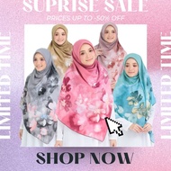 Hijab Galeria Cotton Voile Bunga Bidang 60/ Tudung Bawal Floral Bidang 60/ Bawal Cotton Bidang 60/ T