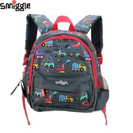 Australia Smiggle Original Children's Schoolbag Baby Backpack Boys Cartoon Construction Site Vehicle Pattern 11 Inch Kids‘ Bags---*