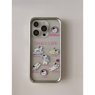 Cute Cat Pattern Phone Case/Suitable for Apple iPhone 14 Pro Max/iPhone 13 Pro Max/iPhone 14 Apple Phone Back Cover