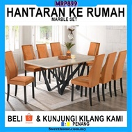 [MRP899] Marble Set 8 Seaters 6 Seater 180cm Dinning Table Marble Metal Leg MEJA MAKAN BATU MAMAR Kaki Besi 大理石桌子