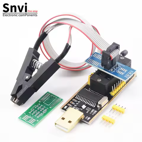 CH341A CH341B 24 25 Series EEPROM Flash BIOS USB Programmer Module + SOIC8 SOP8 Test Clip For EEPROM