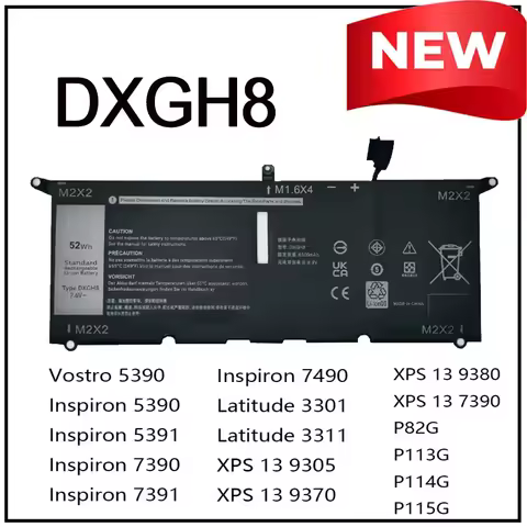 DXGH8 Replacement Li-ion Laptop Battery for Dell XPS13 9305 9370 9380 7390 P113G Inspiron 5390 5391 