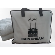 Kain Ihram Microfiber 115cm x 220 cm (100% Superfine Fiber) ringan gebu putih Haji/Umrah