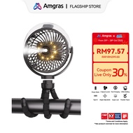 Amgras Stroller Baby Portable Mini Fan Rechargeable 9 Leds/Ultra Quiet/Flexible Tripod/55 Hours (600