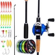 Fishing Set 1.6m/1.8m Fishing Rod Casting Fishing Reel PE Fishing Line Baits Fishing Combo