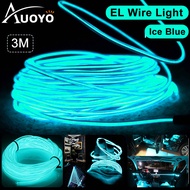 Auoyo 3 Meter LED Light Strip El Wire String Strip Light Cold Lights Strips Neon LED Light Decorative Lamp Car Rope Strip Light for Party Bar Christmas Halloween Automotive Car Interior Decoration