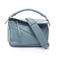 【二手】 LOEWE單肩包 PUZZLE BAG SMALL 兩用款 灰藍色皮革 Puzzle Bag 小號 女士二手 B
