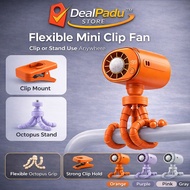 DealPadu 199 Speed Clip Fan USB Rechargeable Octopus Stand Kipas Klip