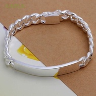 JUNYUE Charming Cuff Bracelets Fashion Hand Chain Men's Bangle Trendy Punk Style Charm Man Gifts New Arrival Silver Plated for Male Jewelry/Multicolor