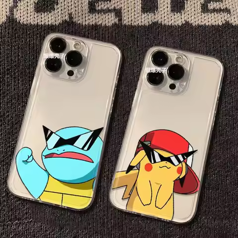 Cute P-Pokemon Shades Pikachu Phone Case For iPhone 17 16 15 14 13 12 11 Pro Max XR XS MAX 7 8 PLUS 