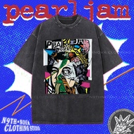 24h shipping N9THNOVA Rock Band Washed Pure Cotton T-Shirt, Punk Pearl Jam, Unisex