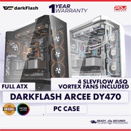 DARKFLASH ARCEE DY470 ATX CASING WITH 4 SLEVFLOW ASQ VORTEX FANS - BLACK / WHITE