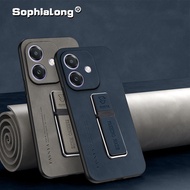 Cases for Motorola Moto G64 G14 G55 G54 Power Hard Leather PC Back Phone Cover with Metal Bracket St