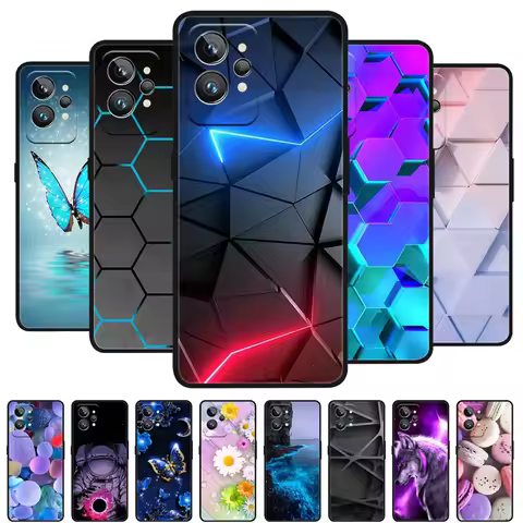 Case For Realme GT2 Pro 5G TPU Black Bumper Silicon Protective Funda for Realme GT 2 Pro Phone Cover