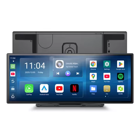 Imagebon 11.4" Android All‑in‑One Dashcam 4 Core Wireless CarPlay Android Auto Built-in GPS Google P
