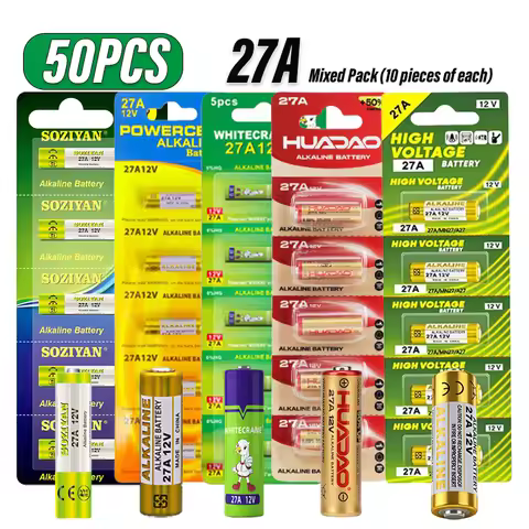 A27 12V Alkaline Battery (10Pack) 27A Lasting for Garage Door Openers, Car Key Fob Remote Controls D