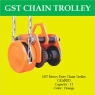 MAGO 1T Two Shafting Gst GEARED Heavy Duty  Manual Trolley With Wheel On I Beam Trolley 25 By 24 Cm