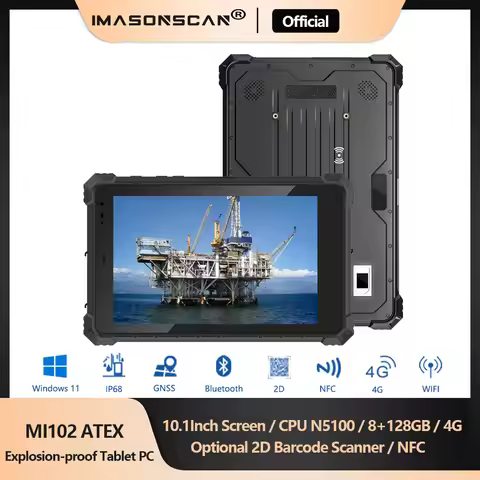 1/21 Zone Explosion-Proof Rugged Tablet Windows 11 8GB 128GB 10.1inch Display 4G IP68 With 2D scanne