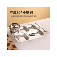 304 Stainless Steel Dinner Plate Tableware School Cafeteria Restaurant Large Dinner Plate Compartmen