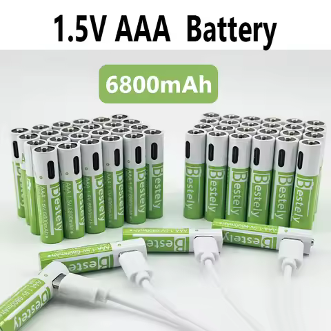 Upgrade 1.5V AAA LR03 Rechargeable Battery 6800mAh Fast Charging Long Cycle for Remote, Clock, Camer