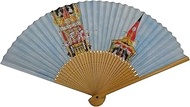Tsune Itoh Men Women Hoko Folding Fan, 6.5/35 inches (6.5 to 35 cm), White Bamboo Bones, Tsujigawash