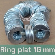 ISI 10 PCS PLAT RING 16 MM / RING PLAT M16 UNTUK BAUT / RING PLAT PUTIH MURAH