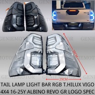 TAIL LAMP LIGHT BAR RGB TOYOTA HILUX VIGO 4X4 2016-2025 ALBINO REVO GR LOGO SPEC