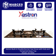 Astron Built-in Double Burner Gas Stove with Hob and  Tempered Glass Top GS-9090