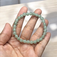 65JA-AP สร้อยข้อมือหยกพม่าสีเขียวใสขนาด6.5มิล milky green เนื้อวุ้น โปร่งแสง
