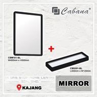 CABANA Bathroom Mirror Shelf Aluminium Mirror Deco Mirror Dressing Mirror / Square Mirror Black Fram
