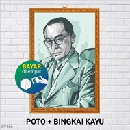 Photo Poster + Frame, Bung Hatta, Large Size 30x45