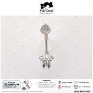 FiBiCandy ICB0028 Eunbi 16G Astm F136 Implant Grade Titanium Earring Rook Butterfly Prehnite Crystal