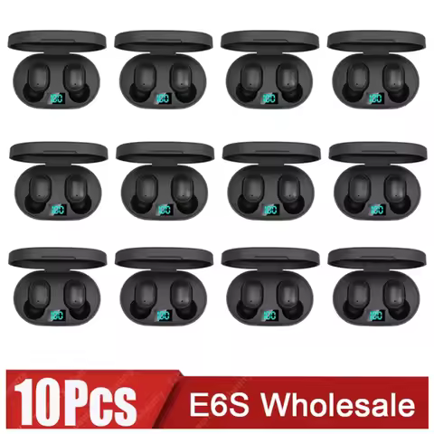 10pcs Wholesale TWS E6S Wireless Headphones Bluetooth Earphone 5.1 Stereo Headset Earbuds with Micro