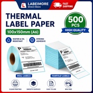 A6 Waybill Sticker Blue Background WATER PROOF THERMAL LABEL STICKER FOLDED WAYBILL STICKER