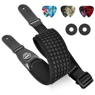 LEKATO 3D ฟองน้ําสายคล้องคอ LGS-1 ปรับบรรจุสายกีตาร์ไฟฟ้าเบสเข็มขัด 3.5 "กว้าง 6 Picks