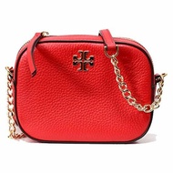 【TORY BURCH】素面皮革相機斜背包-紅色