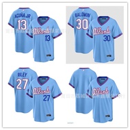 Fast ShippingCity Light Blue Atlanta Warriors Jersey No. 13 Acuna jr. 27-30 Fan Version Baseball Uni