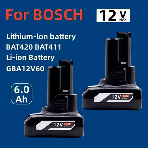 GBA12V 6000mAh for Bosch 12V/10.8V Li-ion Replacement Battery BAT411 BAT420 GBA 12V Cordless Power T