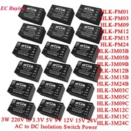 HLK-PM01 PM03 PM09 PM12 PM15 PM24 3M03B 3M05B 3M09B 3M12B 3M24B 3W AC-DC 220V to 3.3V/5V/9V/12V/15V/