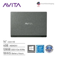 NEW Avita Essential 14 Laptop Matt Black(Intel N4000 | 4GB | 128GB SSD | 14" HD | W10)